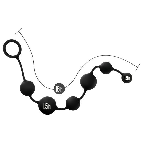 Anal Adventures - πρωκτικό ομοίωμα με χάντρες - σιλικόνη μαύρο