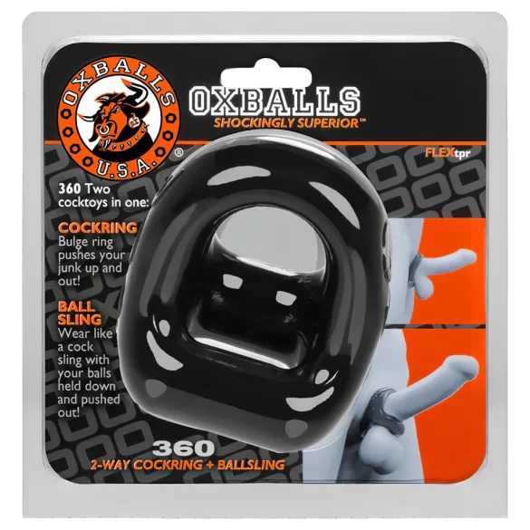 OXBALLS - δαχτυλίδι πέους και όρχεων - σιλικόνη - μαύρο