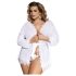Subblime Queen Plus - δαντελένιο σετ ρόμπας - λευκό (XL-2XL)