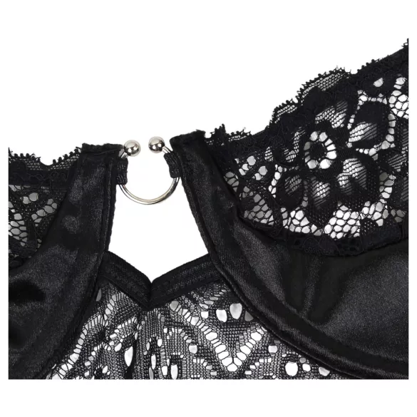 Subblime - κορμάκι με σχέδιο και σατέν ζώνη (μαύρο)