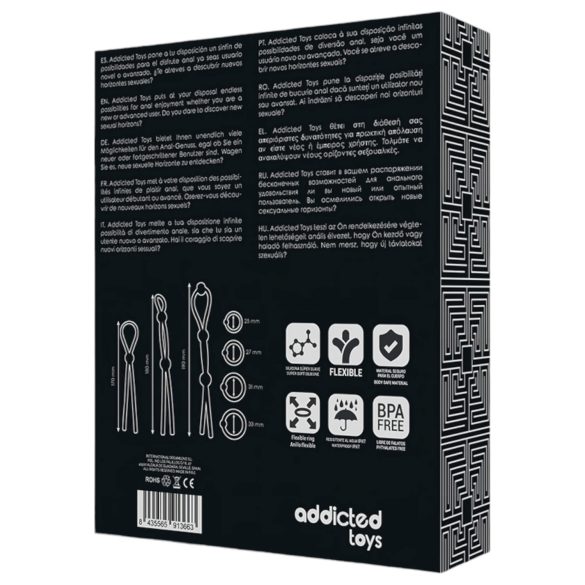 Addicted Toys - σετ δαχτυλίδια πέους σιλικόνης 7 τεμ μαύρο