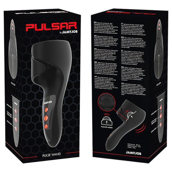 JamyJob - ανδρικός δονητής πέους με παλμούς - σιλικόνη μαύρο