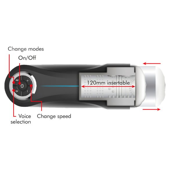 JamyJob - ανδρικός masturbator με κίνηση πάνω-κάτω και δόνηση - μαύρο