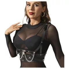   Subblime - γυναικείο harness με αλυσίδα - δέρμα - μαύρο