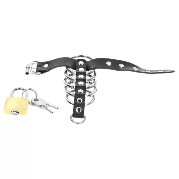 Kink - δαχτυλίδι πέους με μεταλλικούς κρίκους - μαύρο