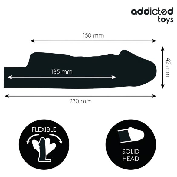 Addicted Toys - προέκταση πέους με δακτύλιο όρχεων - 23cm διάφανο