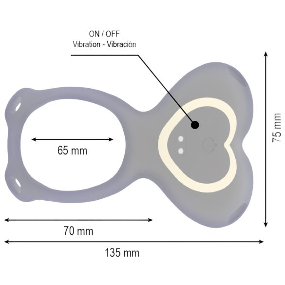 IBIZA - δονητής strap-on κλειτορίδας - μαύρο