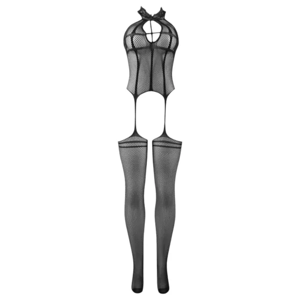 Adalet Mia - σετ kinky με λαιμοδέτη - διχτυωτό - μαύρο