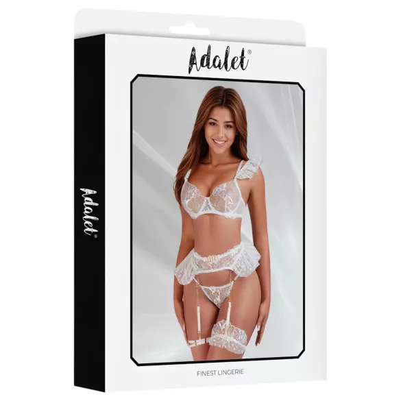 Adalet Natalie - σετ εσώρουχα δαντέλα - λευκό - L/XL