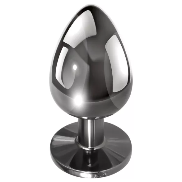 Evolved Black Gem - σετ μεταλλικά πρωκτικά βύσματα - μαύρη πέτρα - ασημί