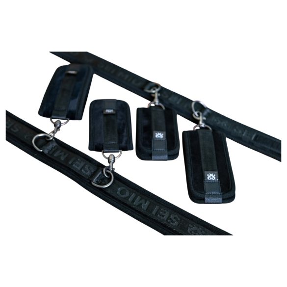 Sei Mio - δερμάτινες χειροπέδες μηρού, καρπού και αστραγάλου - μαύρο