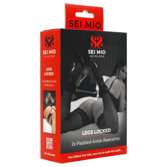 Sei Mio - χειροπέδες αστραγάλου - δερμάτινες - μαύρο