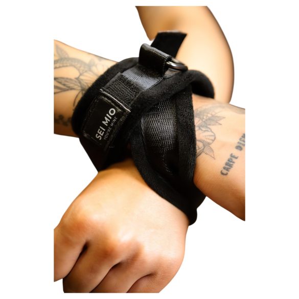Sei Mio - χειροπέδες χιαστί - δερματίνη μαύρο