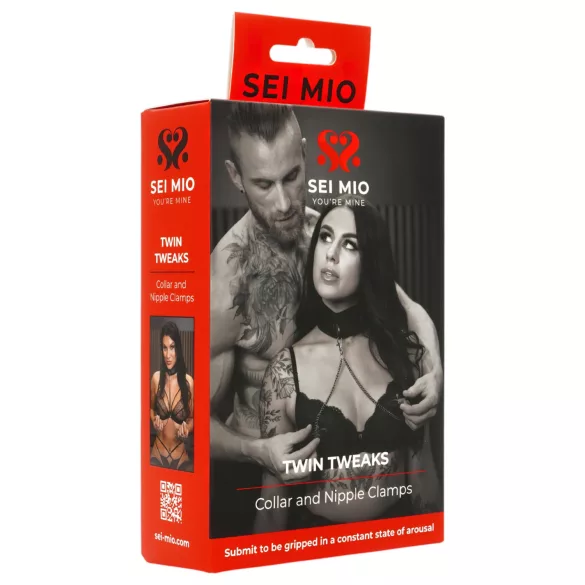 Sei Mio - κολάρο με κλιπ θηλών - μαύρο