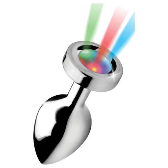 Booty Sparks - πρωκτική σφήνα με φως - μεσαίο μέγεθος ασημί