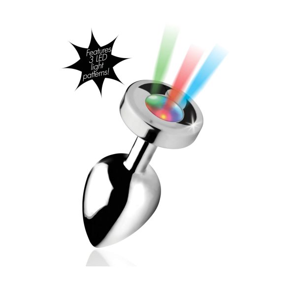 Booty Sparks - πρωκτική σφήνα με φως - μεγάλη - ασημί