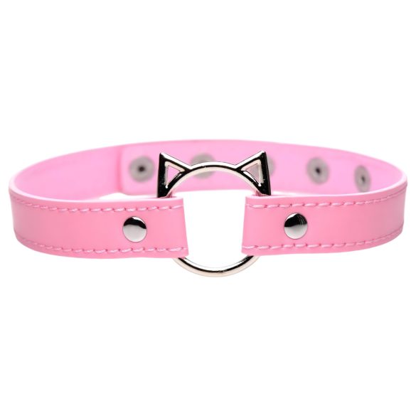Master Series Kinky Kitty - Κολάρο γατούλα με κρίκο (ροζ)