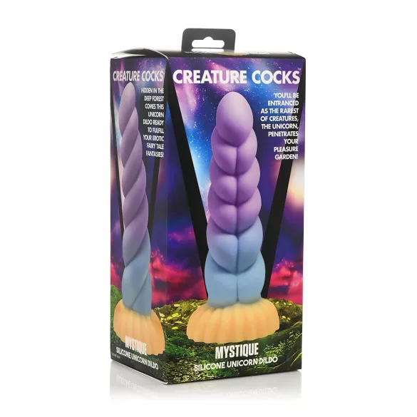 Creature Cocks Mystique - ομοίωμα πέους μονόκερος - 21εκ - μωβ/κίτρινο