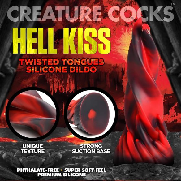 Creature Cocks Hell Kiss - Στριμμένο σιλικόνης δονητής - 19εκ (κόκκινο)