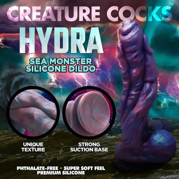 Creature Cocks Hydra - ομοίωμα πέους σιλικόνης - 27cm - μωβ