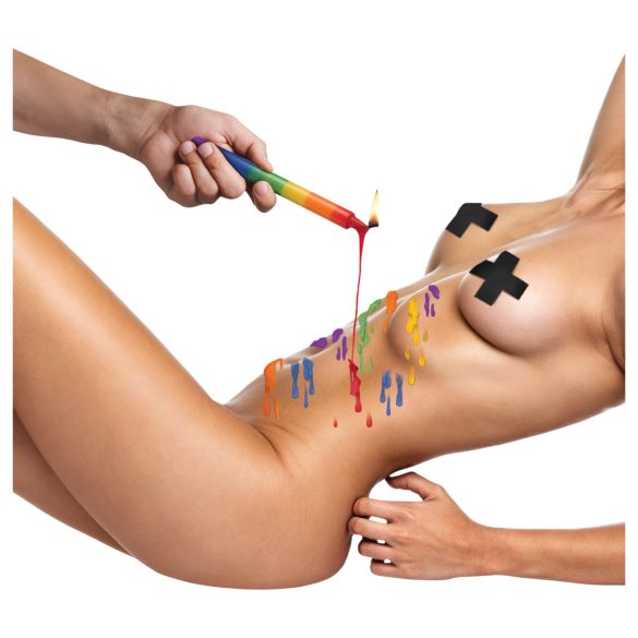 XR Brands - κερί σώματος BDSM - πολύχρωμο (σετ 3 τεμαχίων)