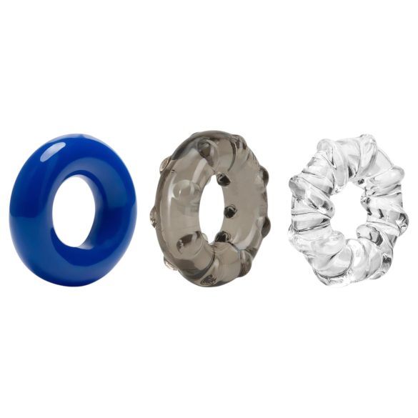 Stay Hard - σετ ποικιλίας δαχτυλιδιών πέους - 3 τεμ - πολύχρωμο