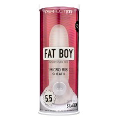   Fat Boy - προέκταση πέους με ραβδώσεις - 15cm - λευκό