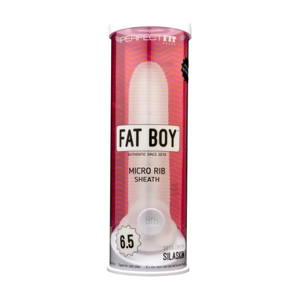 Fat Boy Micro Ribbed - κάλυμμα πέους με ραβδώσεις - 17cm - λευκό