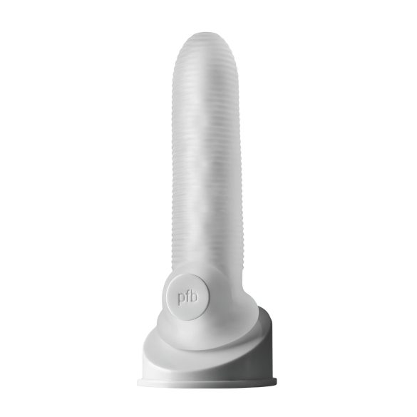 Fat Boy Micro Ribbed - κάλυμμα πέους με ραβδώσεις - 17cm - λευκό