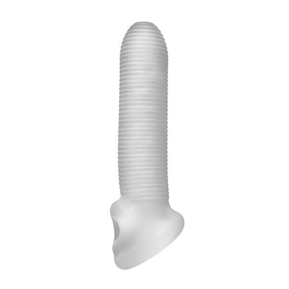 Fat Boy Micro Ribbed - κάλυμμα πέους με ραβδώσεις - 17cm - λευκό