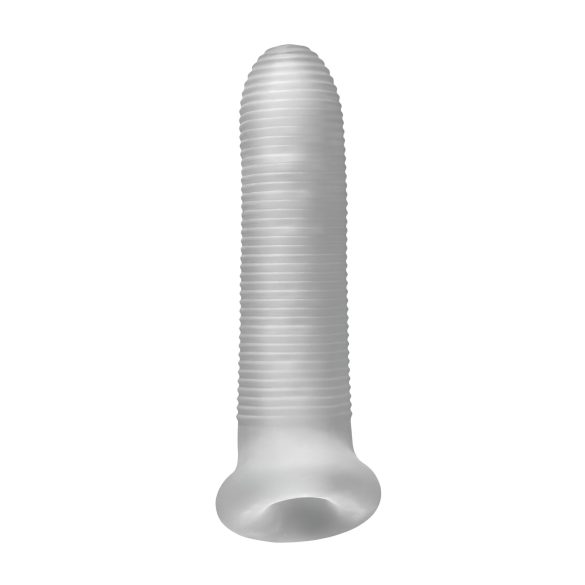 Fat Boy Micro Ribbed - κάλυμμα πέους με ραβδώσεις - 17cm - λευκό