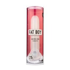   Fat Boy Micro Ribbed - κάλυμμα πέους με ραβδώσεις - 19cm - λευκό