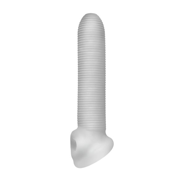 Fat Boy Micro Ribbed - κάλυμμα πέους με ραβδώσεις - 19cm - λευκό