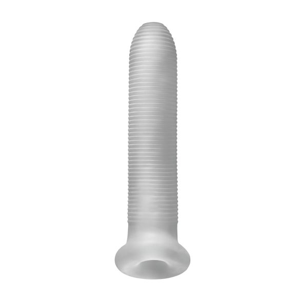 Fat Boy Micro Ribbed - κάλυμμα πέους με ραβδώσεις - 19cm - λευκό