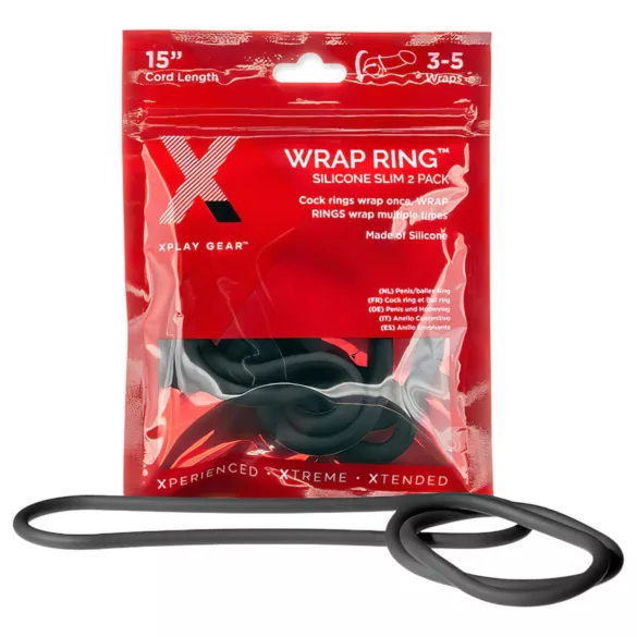 Perfect Fit Slim Wrap 15 - λεπτό δαχτυλίδι πέους - μαύρο (38cm)