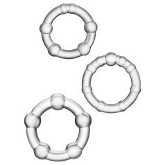   Stay Hard - σετ δαχτυλίδια πέους ποικιλίας - 3 τεμ διαφανή