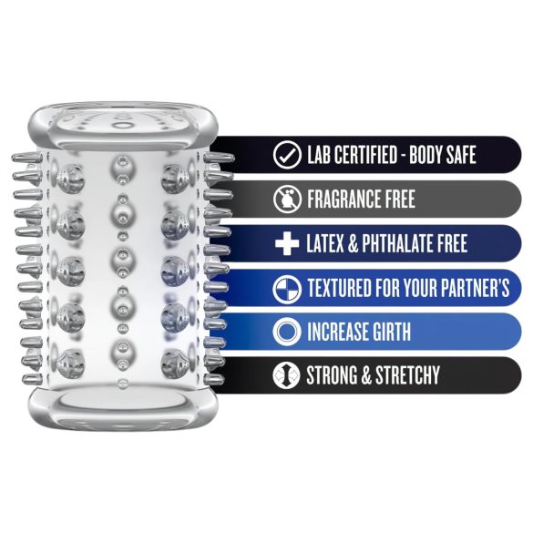 Stay Hard - δαχτυλίδι πέους με μικρά εξογκώματα - διαφανές