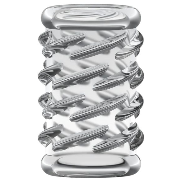 Stay Hard - δαχτυλίδι πέους με σχέδιο - διάφανο