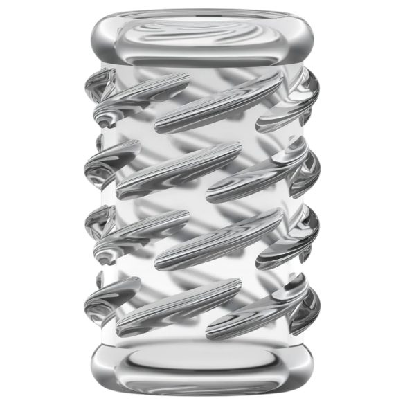 Stay Hard - δαχτυλίδι πέους με σχέδιο - διάφανο