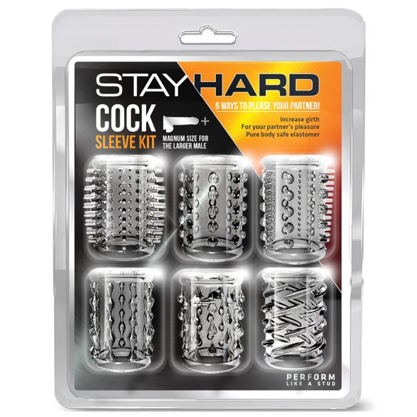 Stay Hard - σετ δαχτυλιδιών πέους - διαφανές (6 τμχ)