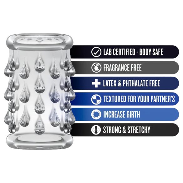 Stay Hard - δακτύλιος πέους με μπίλιες - διάφανο