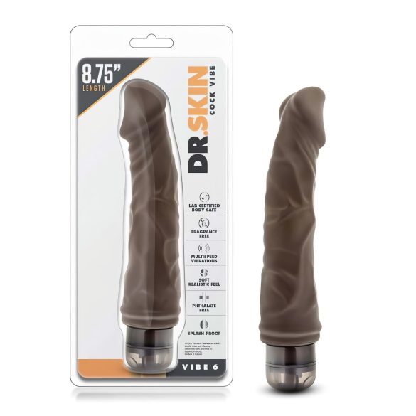 Dr. Skin No.6 - Ρεαλιστικός δονητής (καφέ)