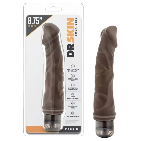 Dr. Skin Vibe No.6 - ρεαλιστικός δονητής - καφέ - για γυναίκα