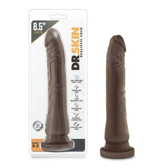 Dr. Skin 8,5 - Ρεαλιστικό δονητής με βάση, καφέ (20,5εκ.)