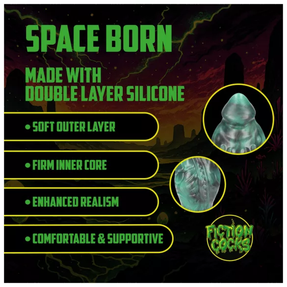 Ouch! Space Born - σιλικονούχο πρωκτικό βύσμα (πράσινο-μαύρο)
