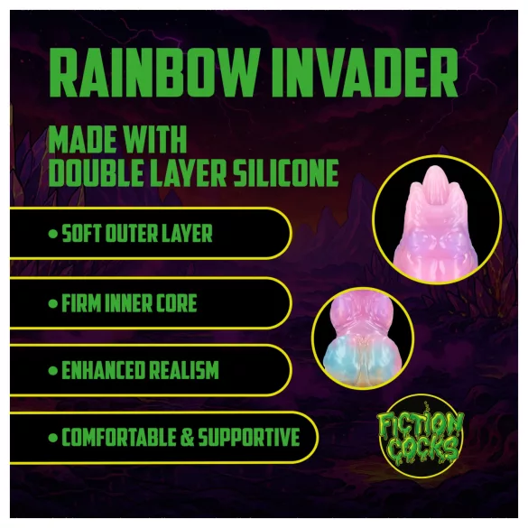 Ouch! Rainbow Invader - δονητής φαντασίας από σιλικόνη (ουράνιο τόξο)