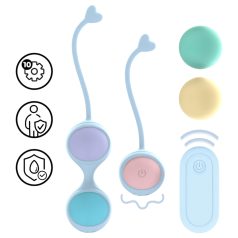   Loveline - σετ δονητικές μπάλες για γυναίκα - ρυθμιζόμενο - μπλε