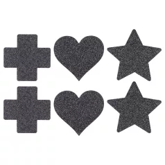   Le Désir - σετ αυτοκόλλητα θηλής - 3 ζευγάρια - μαύρο