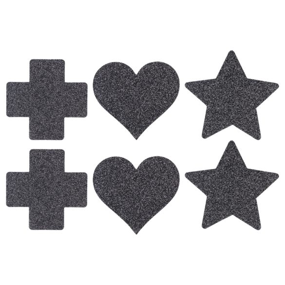 Le Désir - σετ αυτοκόλλητα θηλής - 3 ζευγάρια - μαύρο