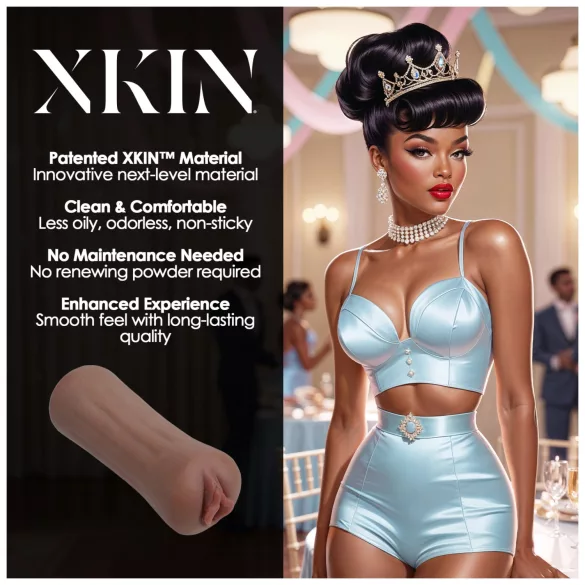 XKIN Beauty Queen Lulu - ρεαλιστικός τεχνητός κόλπος μαλακός onahole (σκούρο φυσικό χρώμα)
